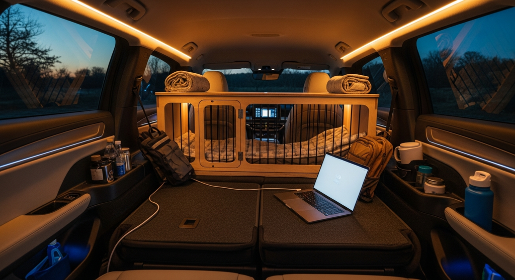 EV Car Camping with Pet